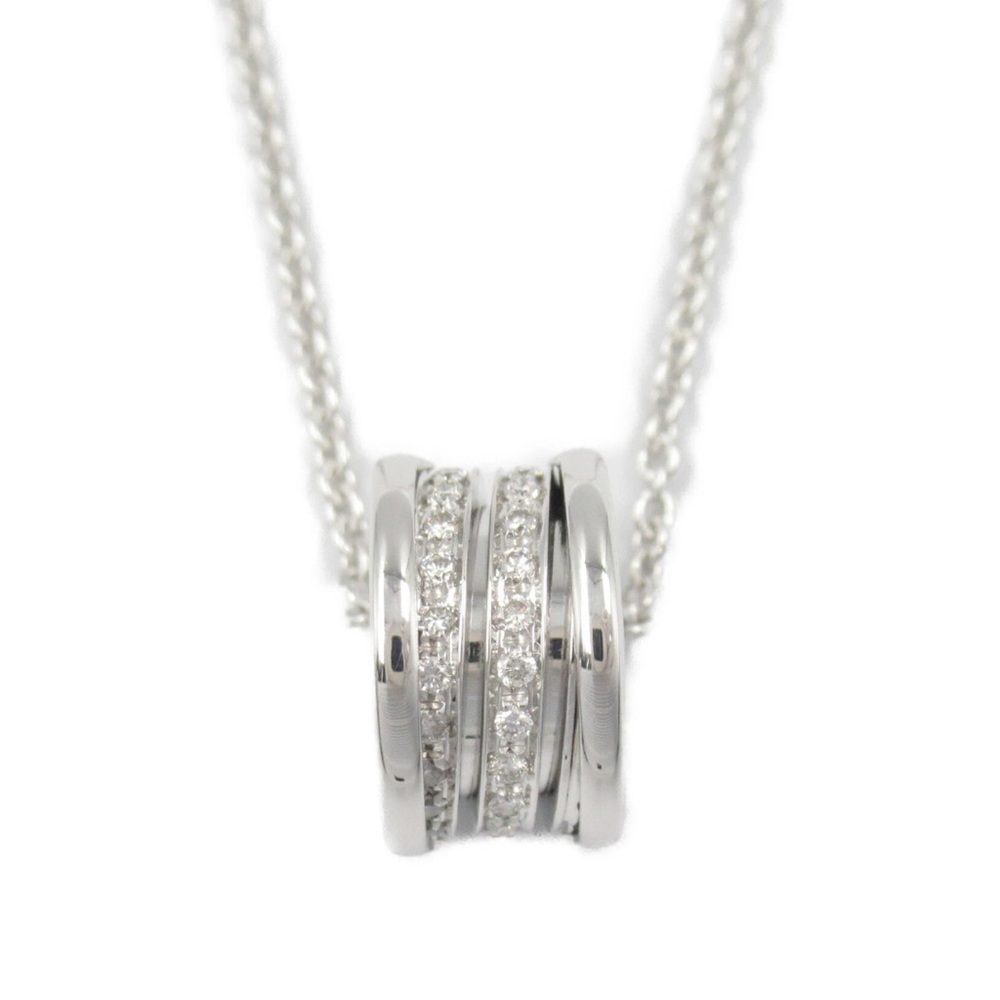 BVLGARI B-zero1 Necklace Pavé Diamond Pendant 18KWG White Gold